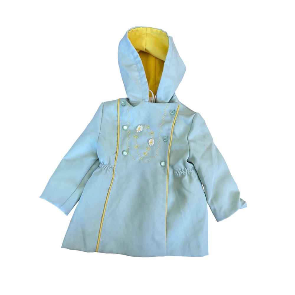 Vintage blue and yellow with flowers toddler girls jacket‎